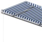 Tenda da Sole Retrattile Manuale con Pali 3x2,5 m Blu e Bianca Tenda da Sole Retrattile Manuale con Pali 3x2,5 m Blu e Bianca