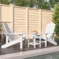 Sedie da Giardino con Tavolo Adirondack in HDPE Bianco Sedie da Giardino con Tavolo Adirondack in HDPE Bianco