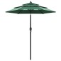 vidaXL Ombrellone a 3 Livelli con Palo in Alluminio Verde 2 m vidaXL Ombrellone a 3 Livelli con Palo in Alluminio Verde 2 m