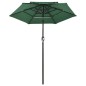 vidaXL Ombrellone a 3 Livelli con Palo in Alluminio Verde 2 m vidaXL Ombrellone a 3 Livelli con Palo in Alluminio Verde 2 m