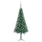vidaXL Albero di Natale Angolare con LED e Palline Verde 240 cm in PVC vidaXL Albero di Natale Angolare con LED e Palline Verde 240 cm in PVC
