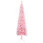 vidaXL Albero Natale Artificiale Sottile con LED Rosa 240 cm