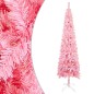vidaXL Albero Natale Artificiale Sottile con LED Rosa 240 cm