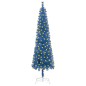 vidaXL Albero Natale Artificiale Sottile con LED Blu 210 cm vidaXL Albero Natale Artificiale Sottile con LED Blu 210 cm