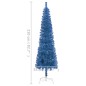 vidaXL Albero Natale Artificiale Sottile con LED Blu 210 cm vidaXL Albero Natale Artificiale Sottile con LED Blu 210 cm