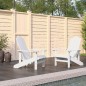 Sedie da Giardino Adirondack 2 pz in HDPE Bianco Sedie da Giardino Adirondack 2 pz in HDPE Bianco