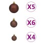 vidaXL Set Albero Natale Slim con LED e Palline Blu 240 cm vidaXL Set Albero Natale Slim con LED e Palline Blu 240 cm