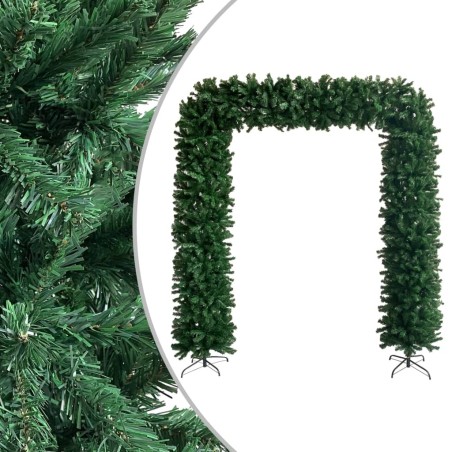 vidaXL Arco per Albero di Natale con LED e Palline Verde 240 cm