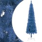 vidaXL Set Albero Natale Sottile con LED e Palline Blu 180 cm vidaXL Set Albero Natale Sottile con LED e Palline Blu 180 cm