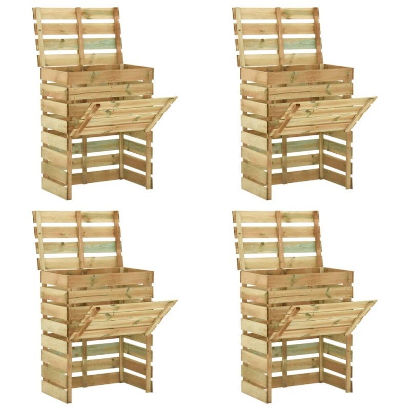 vidaXL Compostiere da Giardino Doghe 4 pz 80x50x100 cm Pino Impregnato vidaXL Compostiere da Giardino Doghe 4 pz 80x50x100 cm Pino Impregnato