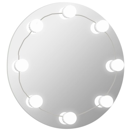 vidaXL Specchio da Parete Rotondo con Luci LED in Vetro