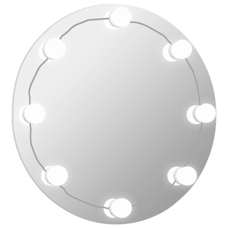 vidaXL Specchio da Parete Rotondo con Luci LED in Vetro