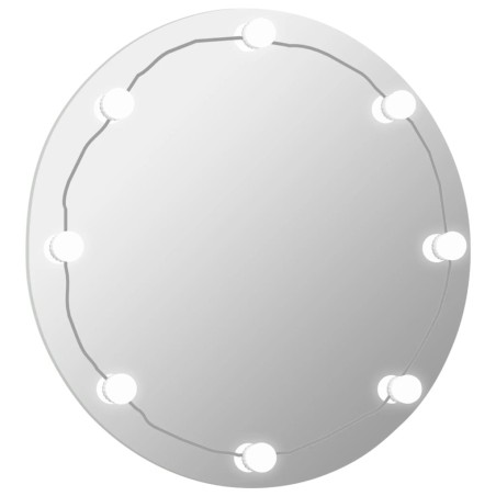 vidaXL Specchio da Parete Rotondo Senza Cornice con Luci LED in Vetro