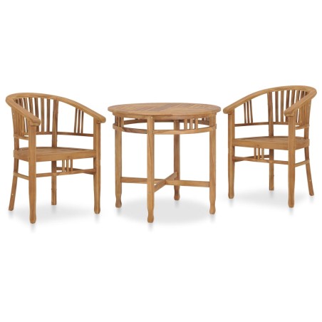 vidaXL Set da Pranzo da Giardino 3 pz in Legno Massello di Teak