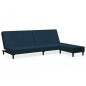 vidaXL Divano Letto a 2 Posti con Poggiapiedi Blu in Velluto vidaXL Divano Letto a 2 Posti con Poggiapiedi Blu in Velluto