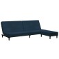 vidaXL Divano Letto a 2 Posti con Poggiapiedi Blu in Velluto vidaXL Divano Letto a 2 Posti con Poggiapiedi Blu in Velluto