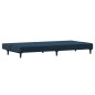 vidaXL Divano Letto a 2 Posti con Poggiapiedi Blu in Velluto vidaXL Divano Letto a 2 Posti con Poggiapiedi Blu in Velluto