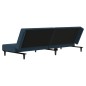 vidaXL Divano Letto a 2 Posti con Poggiapiedi Blu in Velluto vidaXL Divano Letto a 2 Posti con Poggiapiedi Blu in Velluto