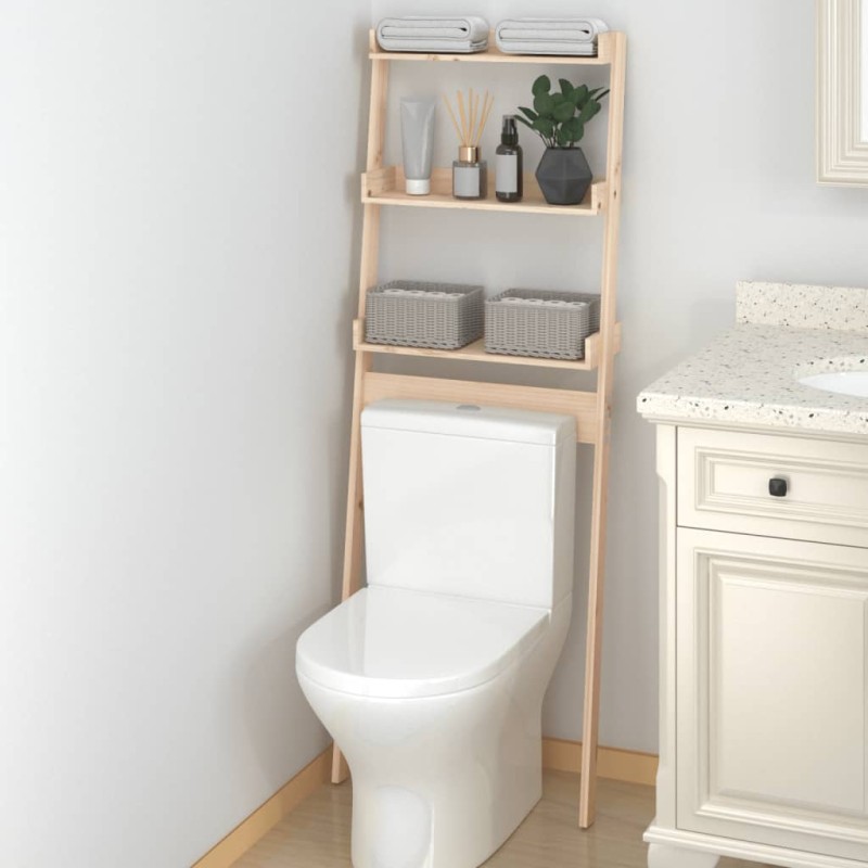 vidaXL Rastrelliera da Bagno 63,5x32x179 cm in Legno Massello di Pino vidaXL Rastrelliera da Bagno 63,5x32x179 cm in Legno Massello di Pino