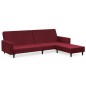 vidaXL Divano Letto a 2 Posti con Poggiapiedi Rosso Vino in Velluto vidaXL Divano Letto a 2 Posti con Poggiapiedi Rosso Vino in Velluto
