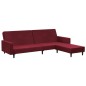 vidaXL Divano Letto a 2 Posti con Poggiapiedi Rosso Vino in Velluto vidaXL Divano Letto a 2 Posti con Poggiapiedi Rosso Vino in Velluto