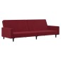 vidaXL Divano Letto a 2 Posti con Poggiapiedi Rosso Vino in Velluto vidaXL Divano Letto a 2 Posti con Poggiapiedi Rosso Vino in Velluto