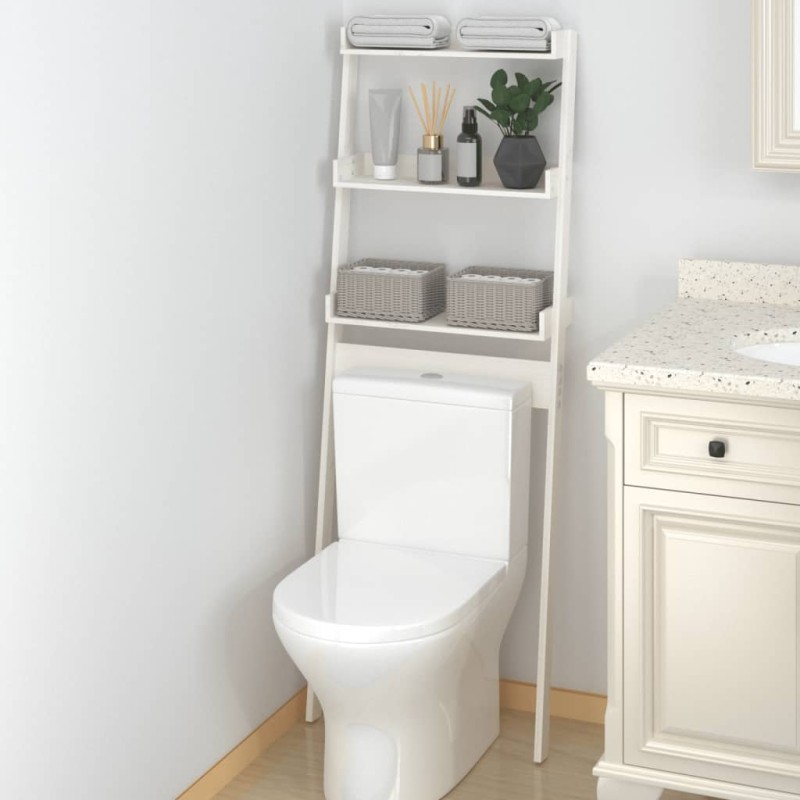vidaXL Rastrelliera da Bagno Bianca 63,5x32x179 cm Legno Massello Pino vidaXL Rastrelliera da Bagno Bianca 63,5x32x179 cm Legno Massello Pino