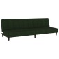 vidaXL Divano Letto a 2 Posti con Poggiapiedi Verde Scuro in Velluto vidaXL Divano Letto a 2 Posti con Poggiapiedi Verde Scuro in Velluto