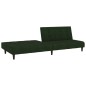 vidaXL Divano Letto a 2 Posti con Poggiapiedi Verde Scuro in Velluto vidaXL Divano Letto a 2 Posti con Poggiapiedi Verde Scuro in Velluto