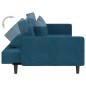 vidaXL Divano Letto a 2 Posti con 2 Cuscini e Pouf Blu in Velluto vidaXL Divano Letto a 2 Posti con 2 Cuscini e Pouf Blu in Velluto
