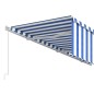 Tenda Retrattile Manuale con Parasole 6x3 m Blu e Bianca Tenda Retrattile Manuale con Parasole 6x3 m Blu e Bianca