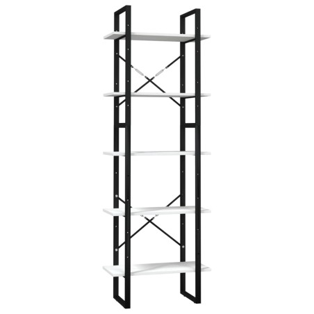 vidaXL Libreria a 5 Ripiani Bianca 60x30x175 cm in Legno di Pino