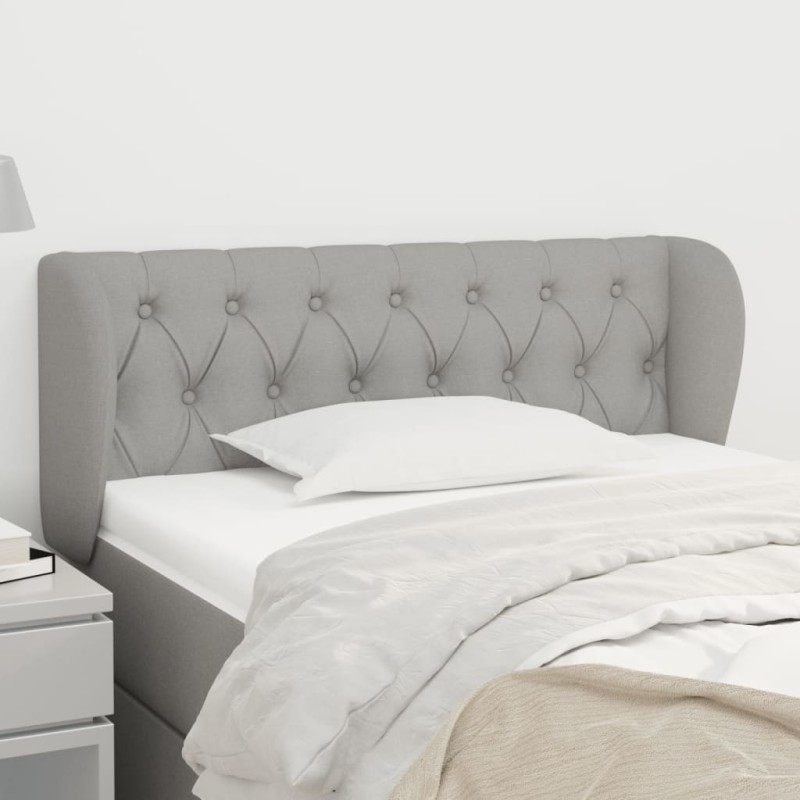 Testiera ad Orecchio Grigio Chiaro 103x23x78/88 cm in Tessuto Testiera ad Orecchio Grigio Chiaro 103x23x78/88 cm in Tessuto