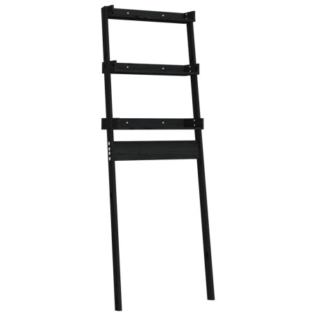 vidaXL Rastrelliera da Bagno Nera 63,5x32x179 cm Legno Massello Pino