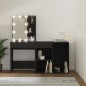 vidaXL Toeletta con LED e Armadietto in Legno Multistrato Nero