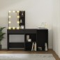 vidaXL Toeletta con LED e Armadietto in Legno Multistrato Nero