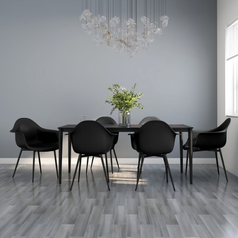vidaXL Sedie da Pranzo 6 pz Nere in PP vidaXL Sedie da Pranzo 6 pz Nere in PP