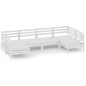 vidaXL Set Salotto da Giardino 6 pz Bianco in Legno Massello di Pino vidaXL Set Salotto da Giardino 6 pz Bianco in Legno Massello di Pino