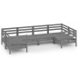 vidaXL Set Salotto da Giardino 6 pz Grigio in Legno Massello di Pino vidaXL Set Salotto da Giardino 6 pz Grigio in Legno Massello di Pino