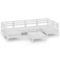 vidaXL Set Salotto da Giardino 7 pz Bianco in Legno Massello di Pino vidaXL Set Salotto da Giardino 7 pz Bianco in Legno Massello di Pino