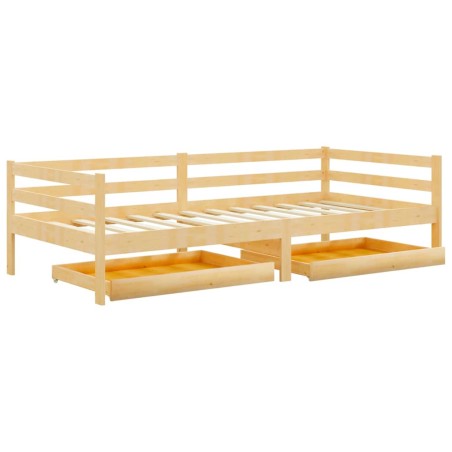 vidaXL Divano Letto con Cassetti 90x200 cm Legno Massello di Pino