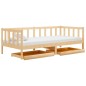vidaXL Divano Letto con Cassetti 90x200 cm Legno Massello di Pino vidaXL Divano Letto con Cassetti 90x200 cm Legno Massello di Pino
