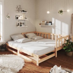 vidaXL Dormeuse Estraibile 2x(90x200) cm in Legno Massello di Pino