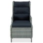 vidaXL Sedia da Giardino Reclinabile con Pouf Polyrattan Grigio Chiaro vidaXL Sedia da Giardino Reclinabile con Pouf Polyrattan Grigio Chiaro