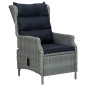 vidaXL Sedia da Giardino Reclinabile con Pouf Polyrattan Grigio Chiaro vidaXL Sedia da Giardino Reclinabile con Pouf Polyrattan Grigio Chiaro