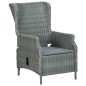 vidaXL Sedia da Giardino Reclinabile con Pouf Polyrattan Grigio Chiaro vidaXL Sedia da Giardino Reclinabile con Pouf Polyrattan Grigio Chiaro