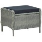 vidaXL Sedia da Giardino Reclinabile con Pouf Polyrattan Grigio Chiaro vidaXL Sedia da Giardino Reclinabile con Pouf Polyrattan Grigio Chiaro