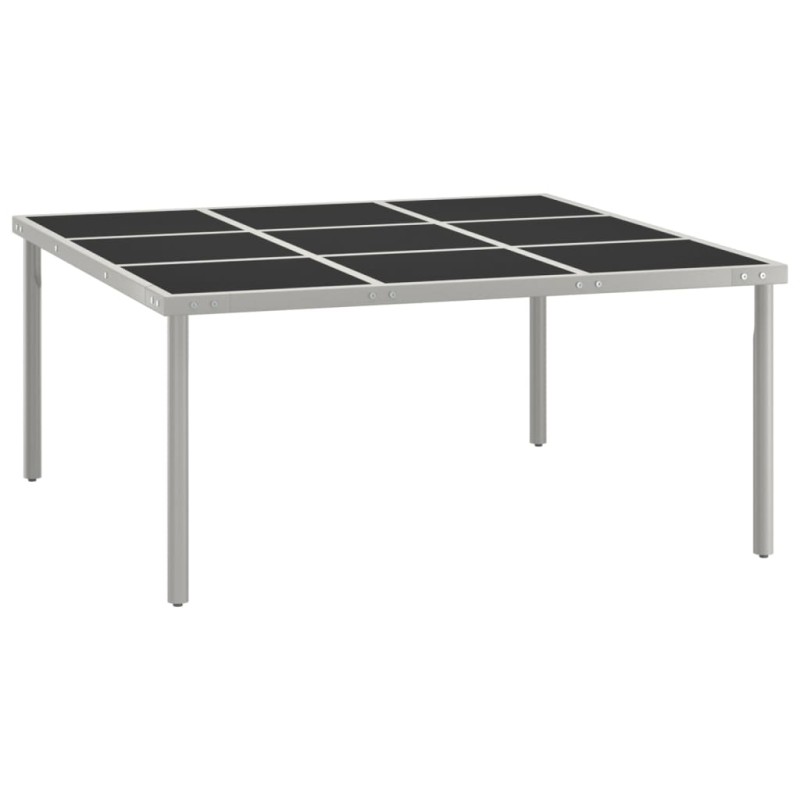 Tavolo da Giardino 170x170x74,5 cm in Vetro e Acciaio Tavolo da Giardino 170x170x74,5 cm in Vetro e Acciaio