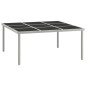 Tavolo da Giardino 170x170x74,5 cm in Vetro e Acciaio Tavolo da Giardino 170x170x74,5 cm in Vetro e Acciaio