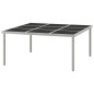 Tavolo da Giardino 170x170x74,5 cm in Vetro e Acciaio Tavolo da Giardino 170x170x74,5 cm in Vetro e Acciaio